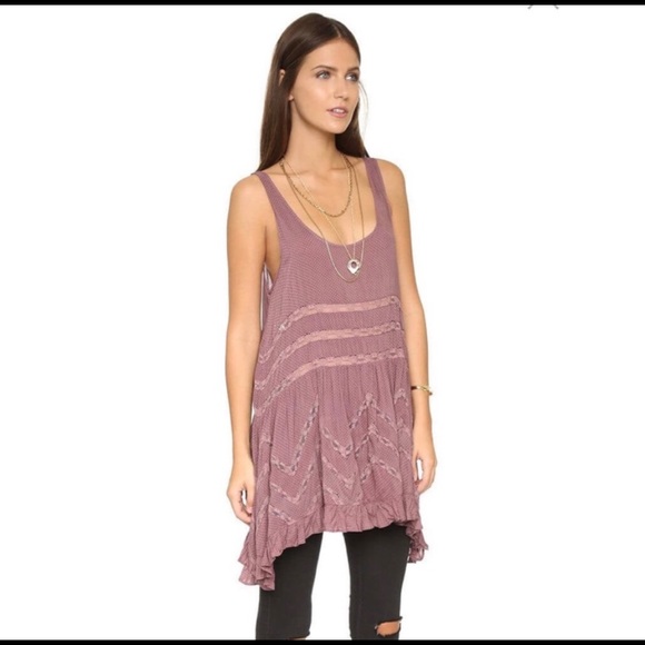 Free People Voile & Lace Trapeze Fawn with Black Polka Dot slip dress - Picture 3 of 9